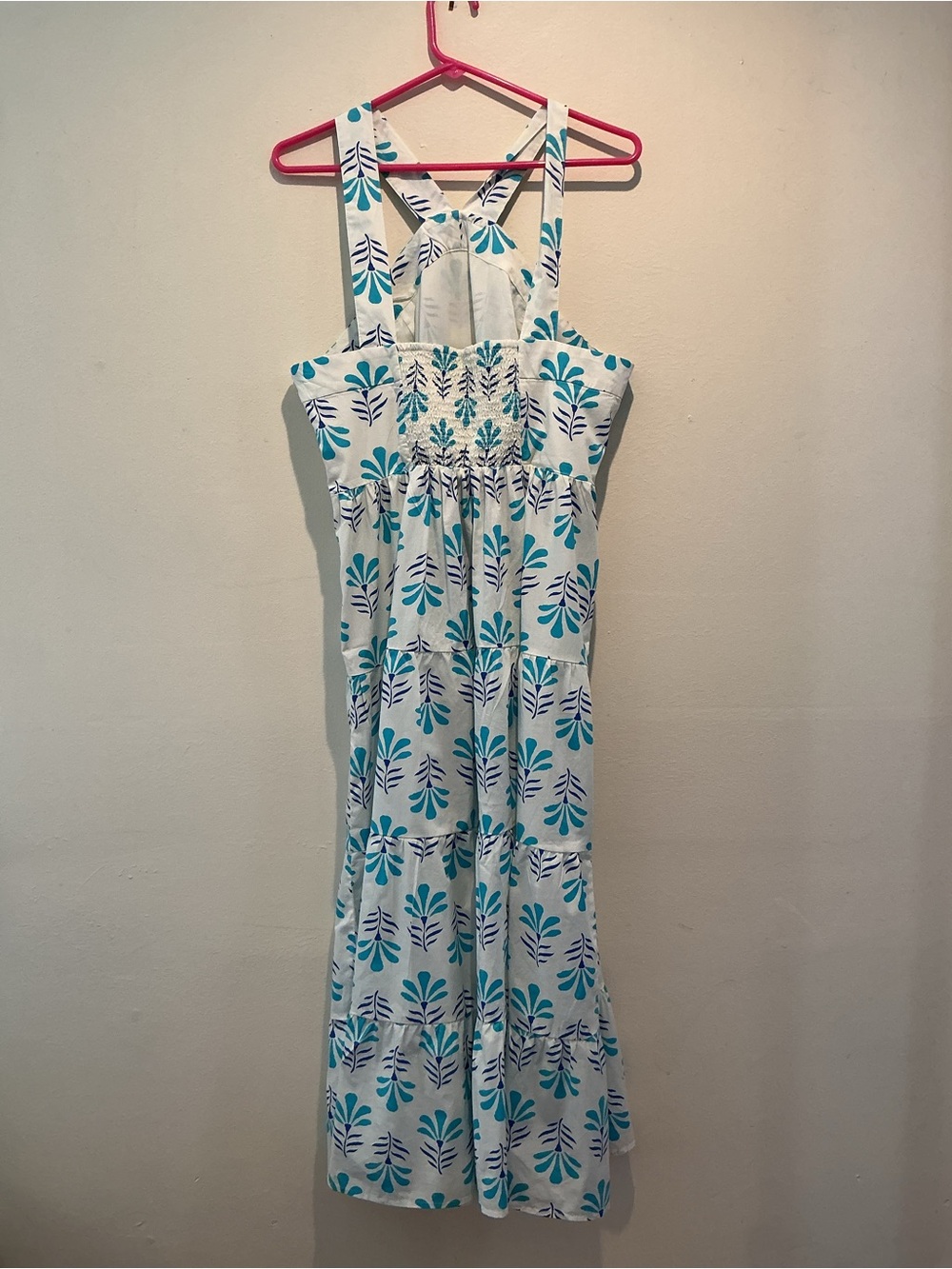 J.Crew Block-Print Botanical Tiered Maxi Dress - Size 14 - Picture 2 of 4